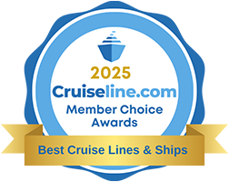 2025 Cruiseline.com Member Choice Awards badge for Best Cruise Lines & Ships, awarded to American Cruise Lines