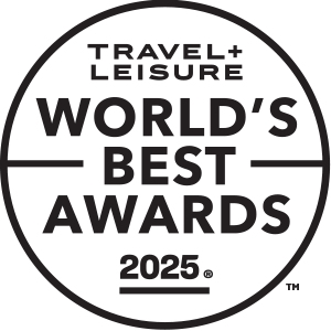 Logo for Travel + Leisure World's Best Awards 2025, awarded to American Cruise Line.