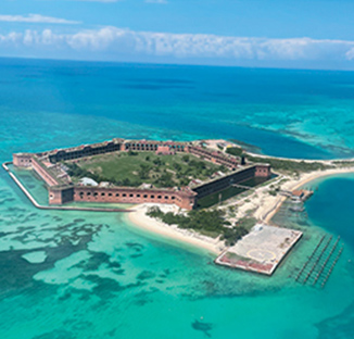 Aerial view of Dry Tortugas National Park